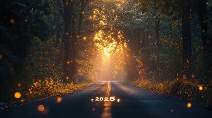 Fototapeta premium Enchanted Forest Path: A 2025 Vision
