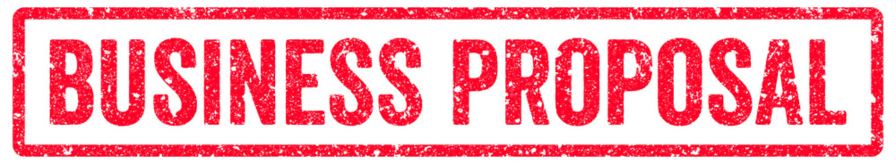 Fototapeta premium Business Proposal Stamp Transparent Seal, Red Grunge Business Proposal Word Rubber Stamp Seal