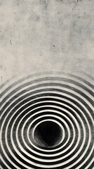 Abstract Black and White Concentric Circles Illustration