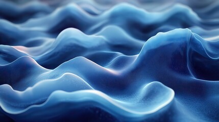 Fototapeta premium A 3D abstract background with blue waves creates a digital backdrop for wallpaper, web design, or technology