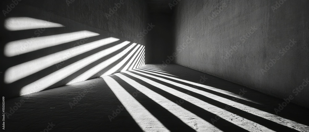 Poster creating an optical illusion with minimalist black and white lines in graphic design