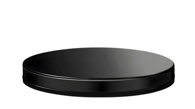Abstract curved platform in sleek black design for stylish displays Isolated on transparent background