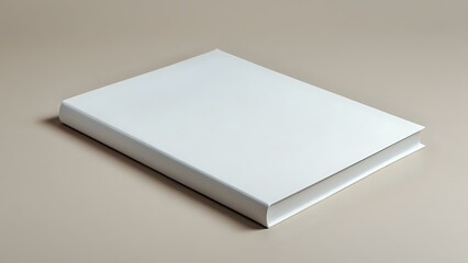 White book with a blank cover set against a minimalistic neutral background highlighting simplicity
