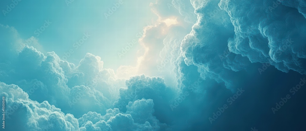 Poster creating a soft blue gradient cloudlike texture background for digital art projects
