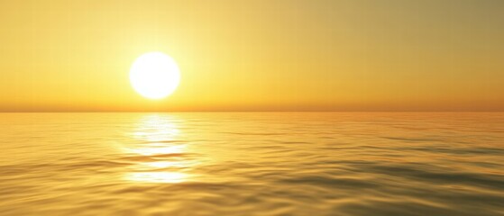 Fototapeta premium Serene golden sunset reflection on calm water a tranquil lake photography experience