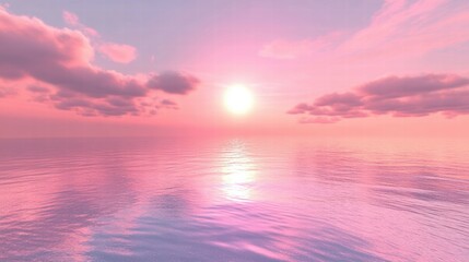 Obraz premium Tranquil coastal sunset serene reflections over the ocean for contemplation