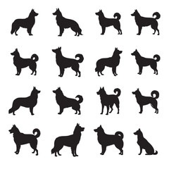 dog silhouette photo set