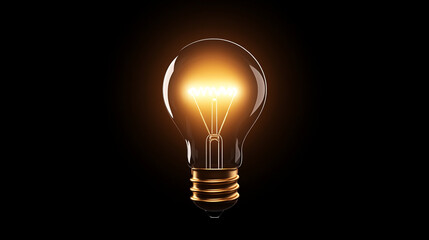 A glowing light bulb illuminating a dark space with warmth.