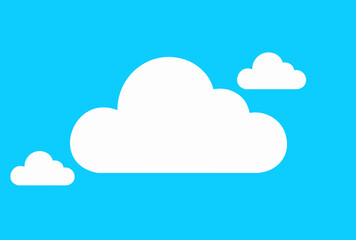 Fototapeta premium Simple White Cloud on Bright Blue Background Graphic