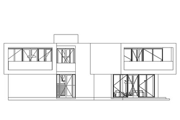 Modern house sketch 3d illustration