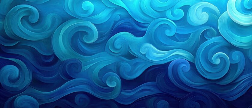 Creating abstract wave patterns a digital art studio's blue and turquoise collection