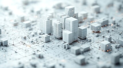 A cloud computing wireframe with tech and future infrastructure on a grey background, representing polygonal design, storage signs, databases, virtual hosting symbols, and server connections