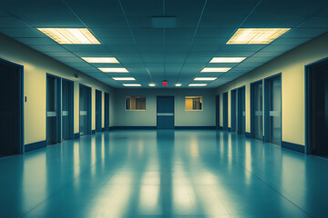 Fototapeta premium Empty Hospital Corridor