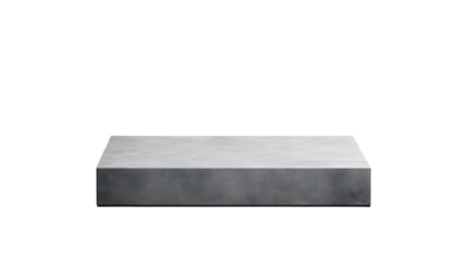 Modern gray rectangular pedestal with industrial matte finish for product visuals Isolated on transparent background