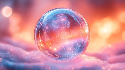 A creative holographic sticker with a colorful bubble shape is perfect for vinyl printing and mockup designs