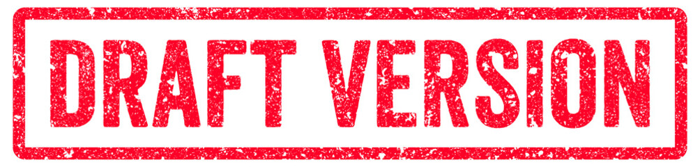 Draft Version Stamp Transparent Seal, Red Grunge Draft Version Word Rubber Stamp Seal