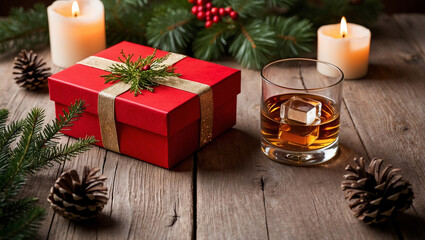 christmas and new year gift box background