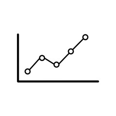 line chart icon with circle dots. black chart icon vector illustration. growth statistic icon illustration.