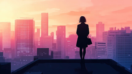 Fototapeta premium business woman silhouette vector