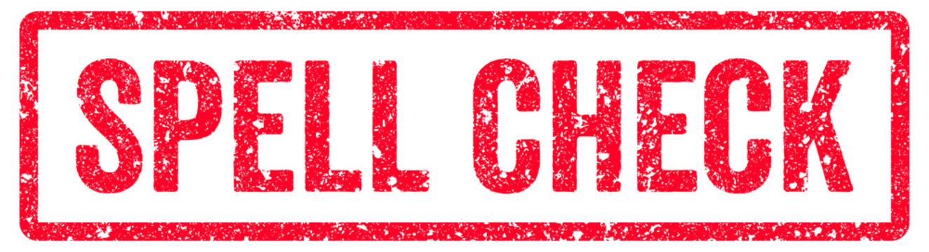Spell Check Stamp Transparent Seal, Red Grunge Spell Check Word Rubber Stamp Seal