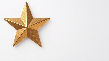 Obraz premium A golden star symbolizing excellence against a white backdrop.