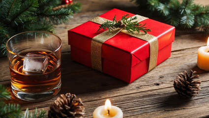 christmas and new year gift box background