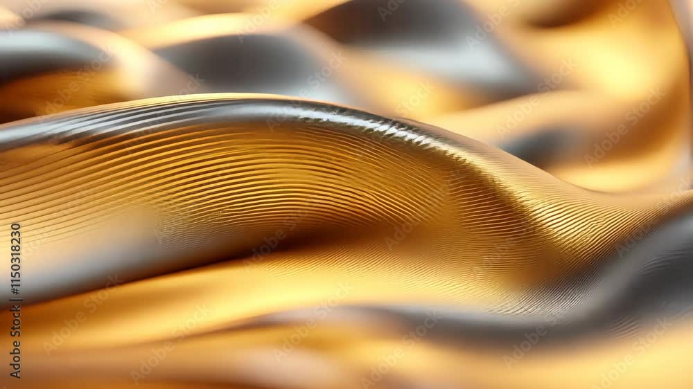 Aufkleber abstract golden wavy surface with textured metallic patterns. macro shot of modern luxury design ele