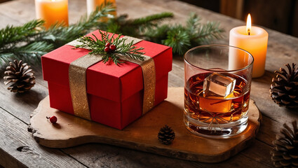 christmas and new year gift box background