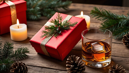 christmas and new year gift box background