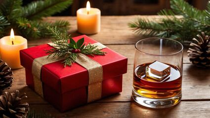 christmas and new year gift box background