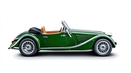 Obraz premium Ultra Photorealistic Car Showcasing Elegance in British Racing Green Under Studio Lighting