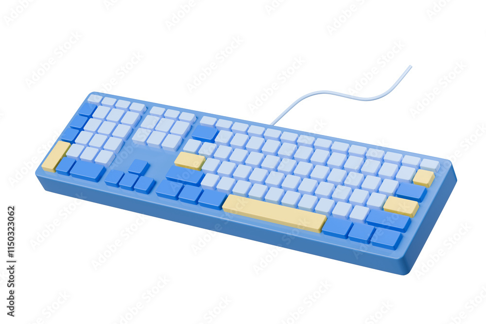 Poster 3d mechanical keyboard icon. computer device equipment concept. keyboard mechanical gaming concept. 
