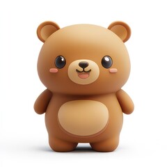 Obraz premium A cute, stylized bear character with a round body and cheerful expression.