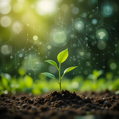 Young Sprout Agricultural Technologies, Scientific Research Banner, Organic Digital Background