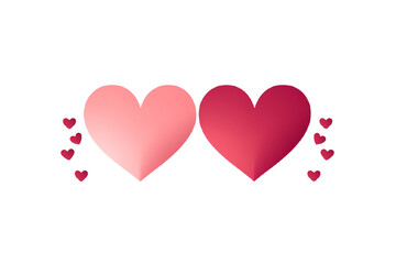 two clipart-style hearts with small hearts, isolated on a white background, featuring a simple design perfect for valentine's day themes, romantic messages, or minimalistic graphics
