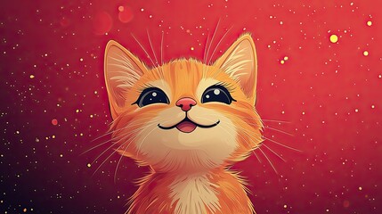 A smiling cartoon cat sticker is ideal for animal expressions, app art, and social media emojis