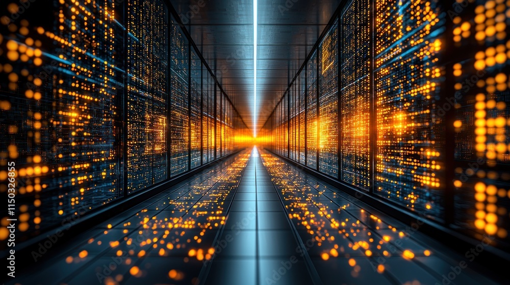 Poster digital data center: a glimpse into the heart of the information age