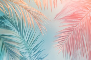 pastel soft multi-colored gradient background with palm trees