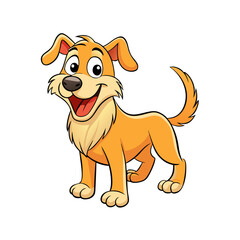 A happy dog wagging its tail vector illustration
