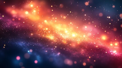 Illuminated particles swirl in a cosmic scene filled with radiant energy wallpaper image