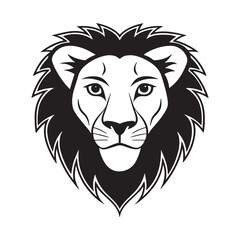 Lion Head Silhouette Logo design vector template, lion head icon