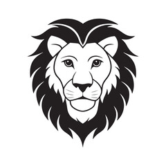 Lion head art silhouette vector illustrations, lion head icon