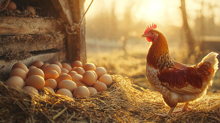 Chickens on the nest, Laying hens