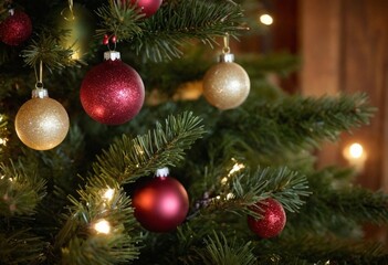 Delightful holiday charm ornaments in brightly colored ornaments on a tree - Vintage-inspired style