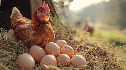 Chickens on the nest, Laying hens