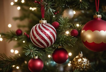 Glittery candy-themed ornaments in charming vintage displays - Soft and warm style