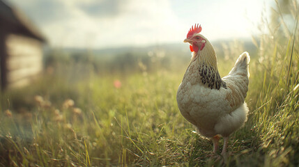 Fototapeta premium Chickens on the nest, Laying hens