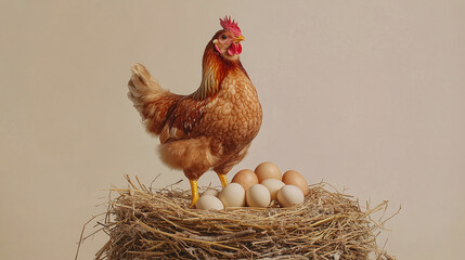 Chickens on the nest, Laying hens