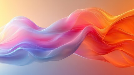 Fototapeta premium A wave illustration with colorful lines and curves represents creative art, flow patterns, and abstract designs with satin swirls