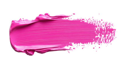 Pink paint stroke, transparent background